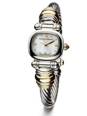 David Yurman silver 925 and Gold 14k Cable Bangle Watch authentic